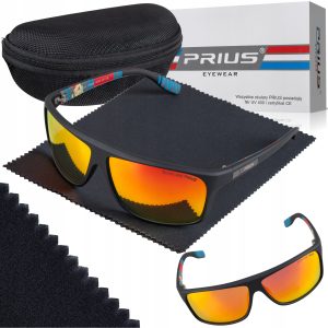 OKULARY PRZECIWSŁONECZNE POLARYZACYJNE PRIUS UV400 ROWEROWE SPORTOWE Z ETUI