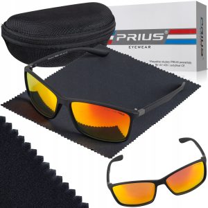 OKULARY PRZECIWSŁONECZNE POLARYZACYJNE PRIUS LUSTRZANE UV400 SPORTOWE ETUI