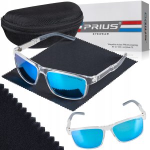OKULARY PRZECIWSŁONECZNE POLARYZACYJNE PRIUS UV400 SPORTOWE CZARNE Z ETUI