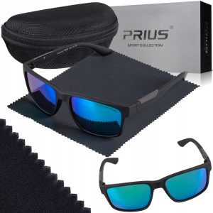 OKULARY PRZECIWSŁONECZNE POLARYZACYJNE PRIUS UV400 LUSTRZANE SPORTOWE ETUI