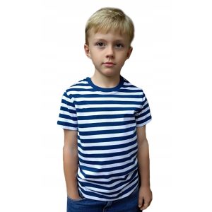 T-SHIRT KOSZULKA BAWEŁNA DZIECIĘCA W PASKI 128 S