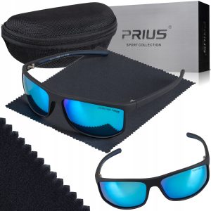 OKULARY PRZECIWSŁONECZNE POLARYZACYJNE PRIUS UV400 LUSTRZANE SPORTOWE ETUI