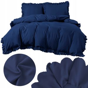 KOMPLET POŚCIELI Z FALBANĄ GŁADKA 160x200 POSZEWKI 70x80 ELEGANCKA