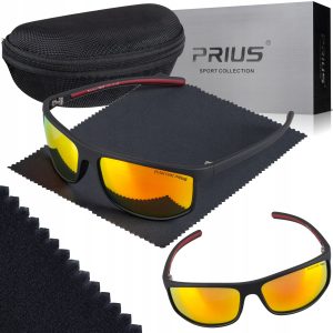 OKULARY PRZECIWSŁONECZNE POLARYZACYJNE PRIUS UV400 SPORTOWE CZARNE Z ETUI